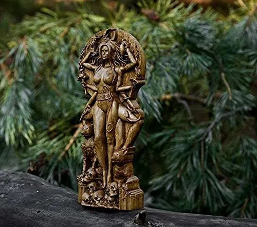 Small resin Greek goddess statue for altar or garden, 22cm tall in one of three colours