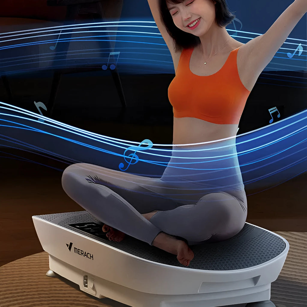Portable grey smart power plate vibration fitness equipment with Bluetooth connectivity