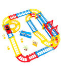 Electric high-speed rail toy set in grey on a surface showing train on track, packed size 30.5 x 8 x 22cm