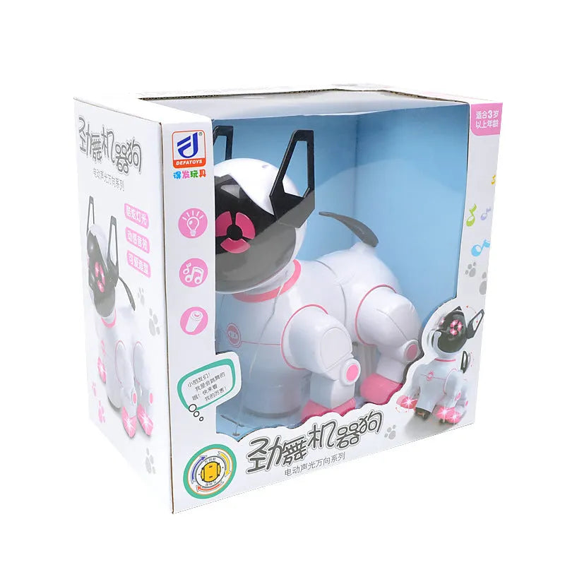 Electric dog toy in blue colour with light and music functions for children interactive play