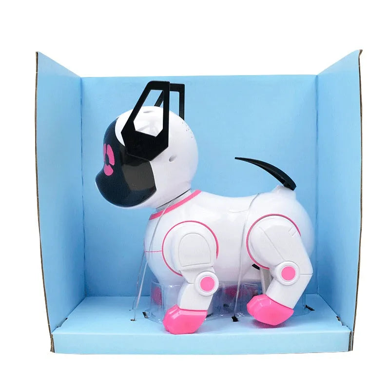 Electric dog toy in blue colour with light and music functions for children interactive play