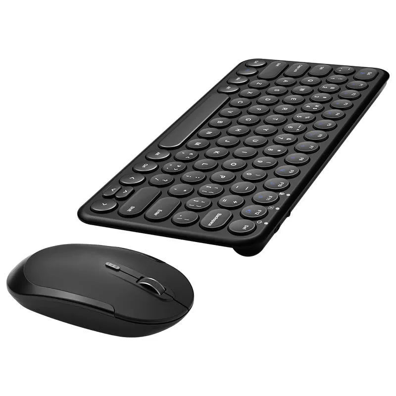 Ultra-thin wireless keyboard and mouse set with USB receiver in white black pink colour options