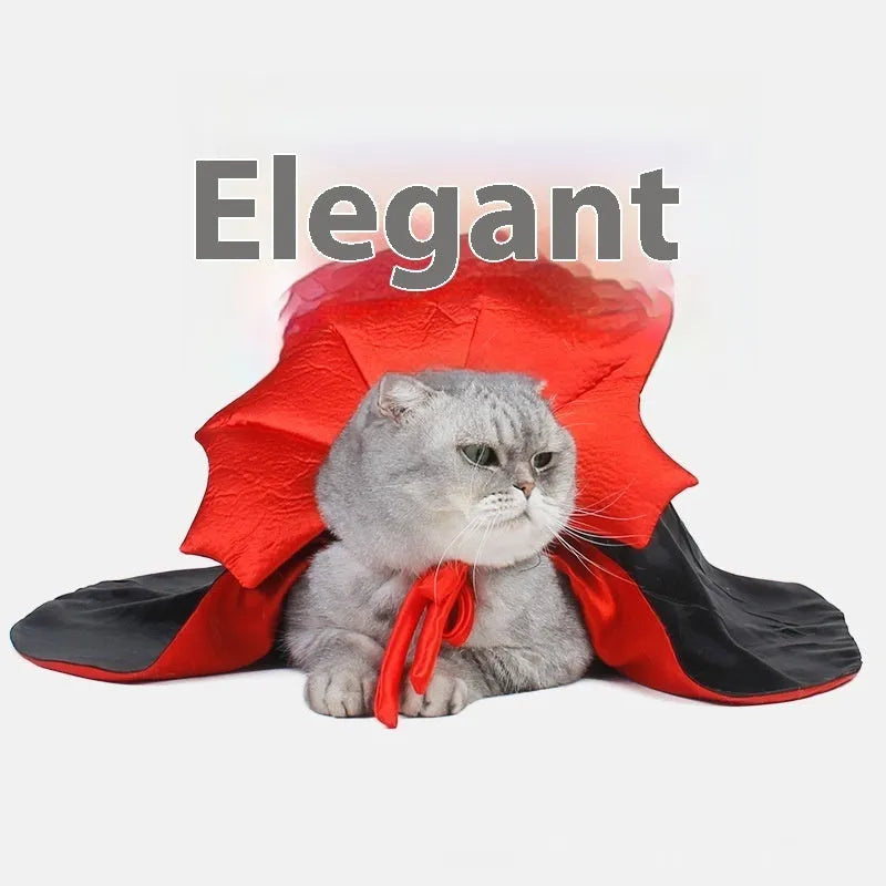 Black and red Halloween costume clothes for cats and dogs made from polyester fabric