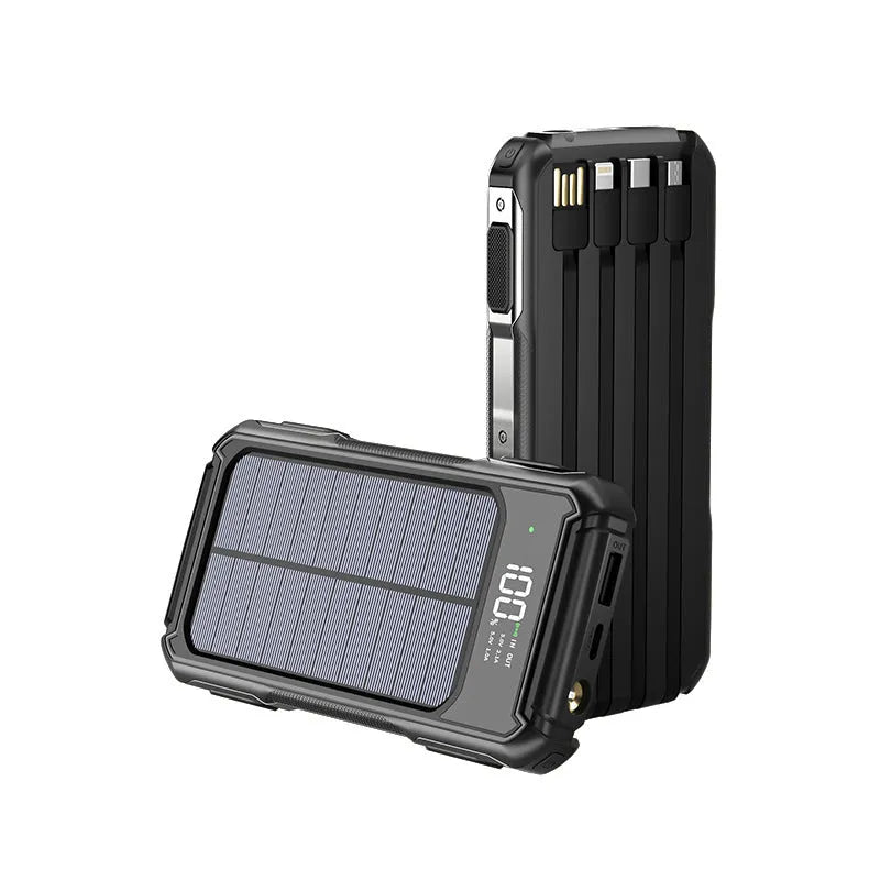 Black, green, or orange coloured rectangular power bank measuring 149mm by 73mm by 20mm