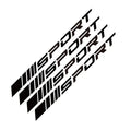 PET sports hollow design car rim stickers in black, red and white colours