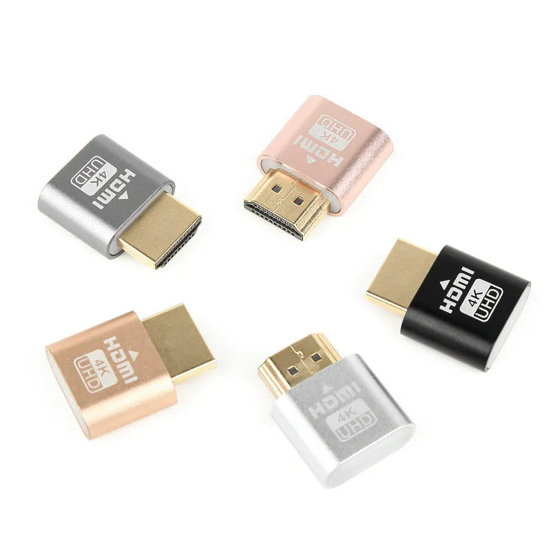 Graphics card HDMI virtual display dongle in metallic finish with 26.5mm length