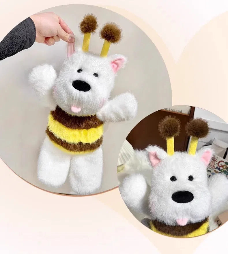 Running Bee West Highland running puppy plush toy doll 45cm tall with PP cotton filling in white colour