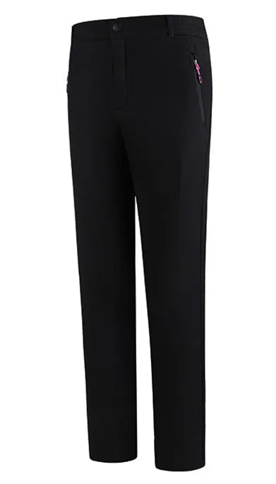 Unisex waterproof trousers in black and grey, lightweight fabric for outdoor rain protection.