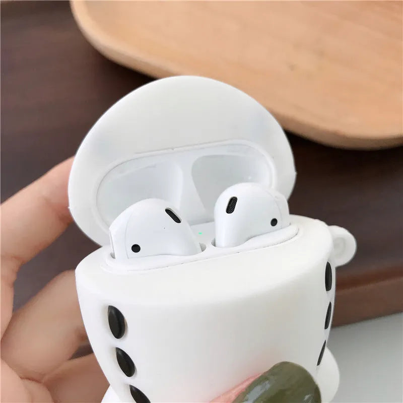 Cartoon aeroplane headset silicone protective case for AirPods 1 and 2 with hook attachment