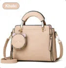 Cute little cat design large-capacity shoulder square bag in soft PU with patch pocket