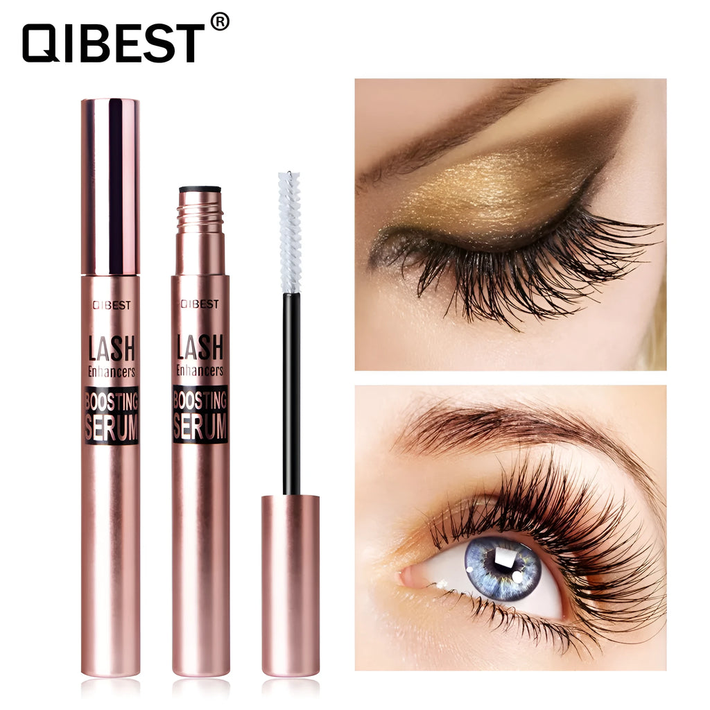 Eyelash nourishing liquid transparent colourless serum in bottle for daily lash and brow conditioning