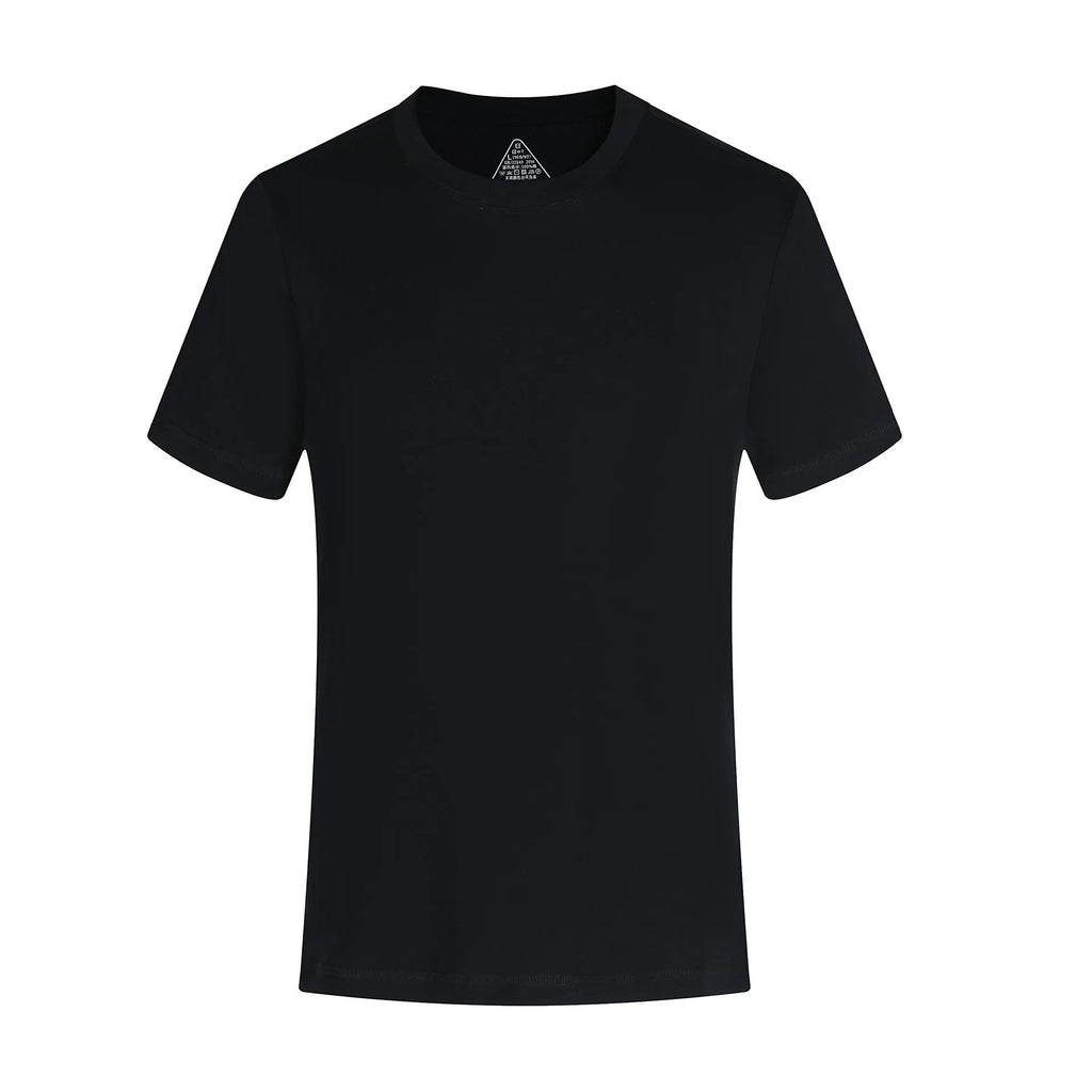 Men's plain long-staple cotton short sleeve T-shirt in white with regular fit