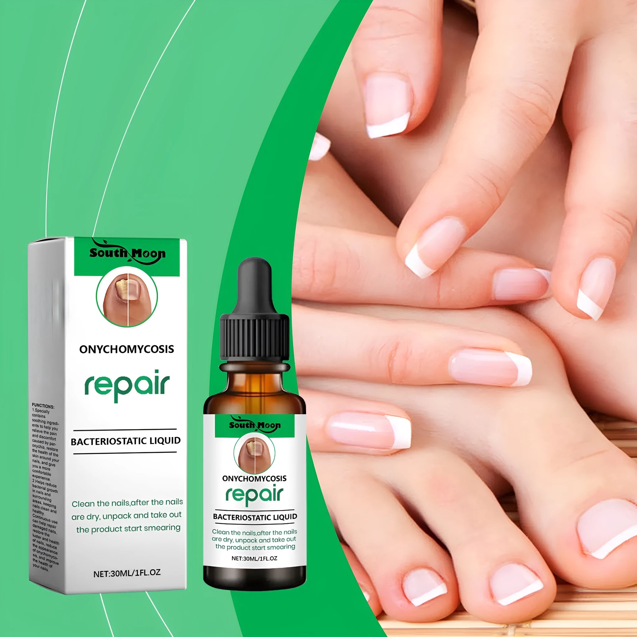 30ml bottle of nail care nursing solution for gentle daily cleaning