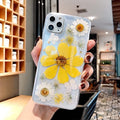 Pink floral pattern TPU back cover case for iPhone on a white background.