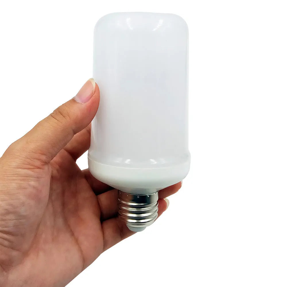 Decorative flame effect lamp with LED fake fire lighting and flickering emulation for home ambiance