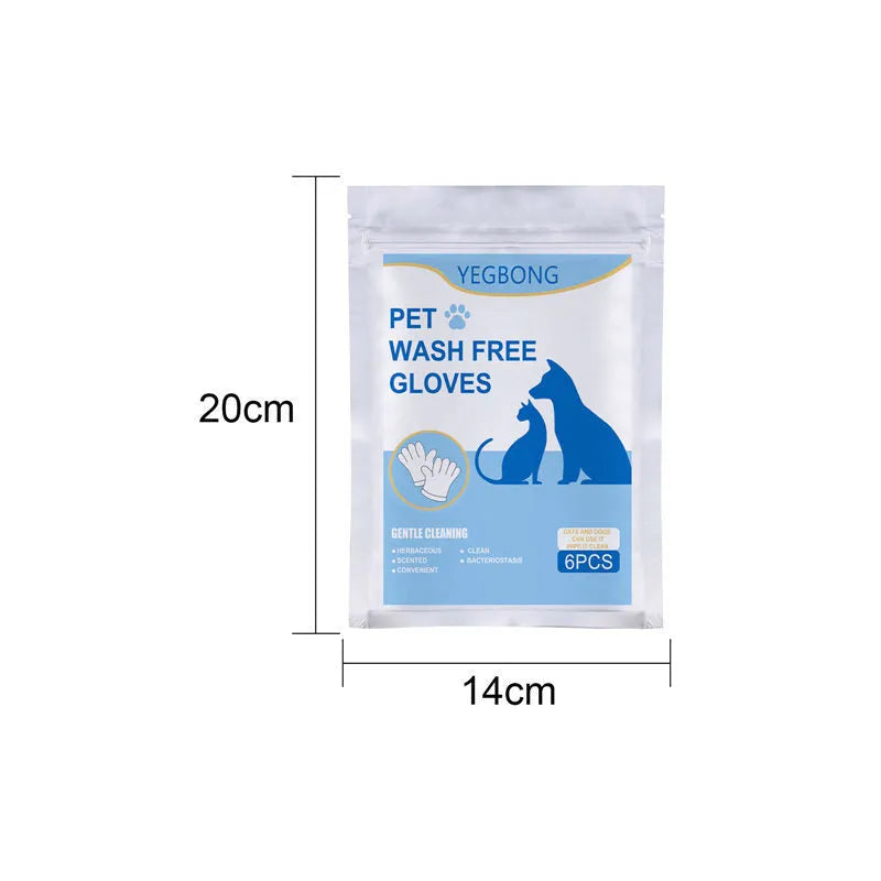 Pack of 6 pet disposable non-woven aluminium foil gloves for cat grooming, size 24.7x25cm