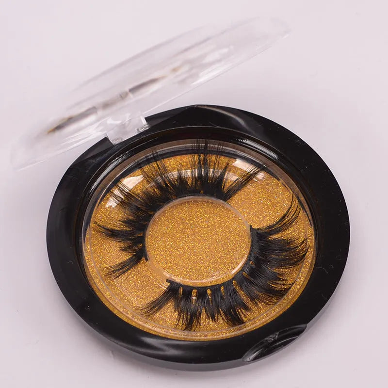 Handmade 5D mink false eyelashes set with storage case and application brush