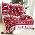 Christmas acrylic blanket showing snowflake or reindeer pattern in casual style