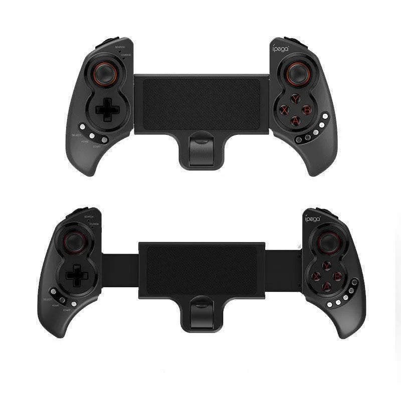 Wireless telescopic game controller holding mobile phone with Bluetooth connectivity for Apple Android iOS PC
