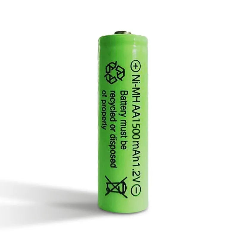 Rechargeable battery set includes AA and AAA Ni-MH batteries with a charger