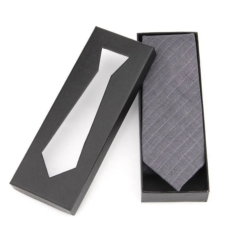 Black snakeskin finish fixed cardboard tie packing box for men's gift storage