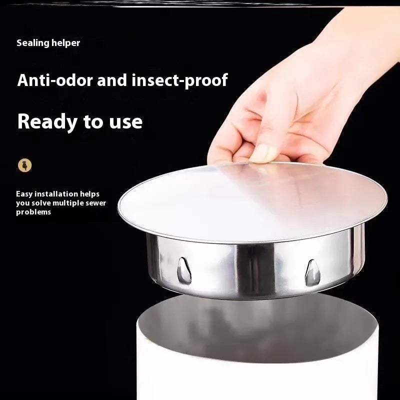 Stainless steel deodorant floor drain seal cover for 201-160mm pipes.