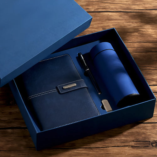 A5 notebook with PU leather cover in choice of colours including black, red, green, blue and orange.