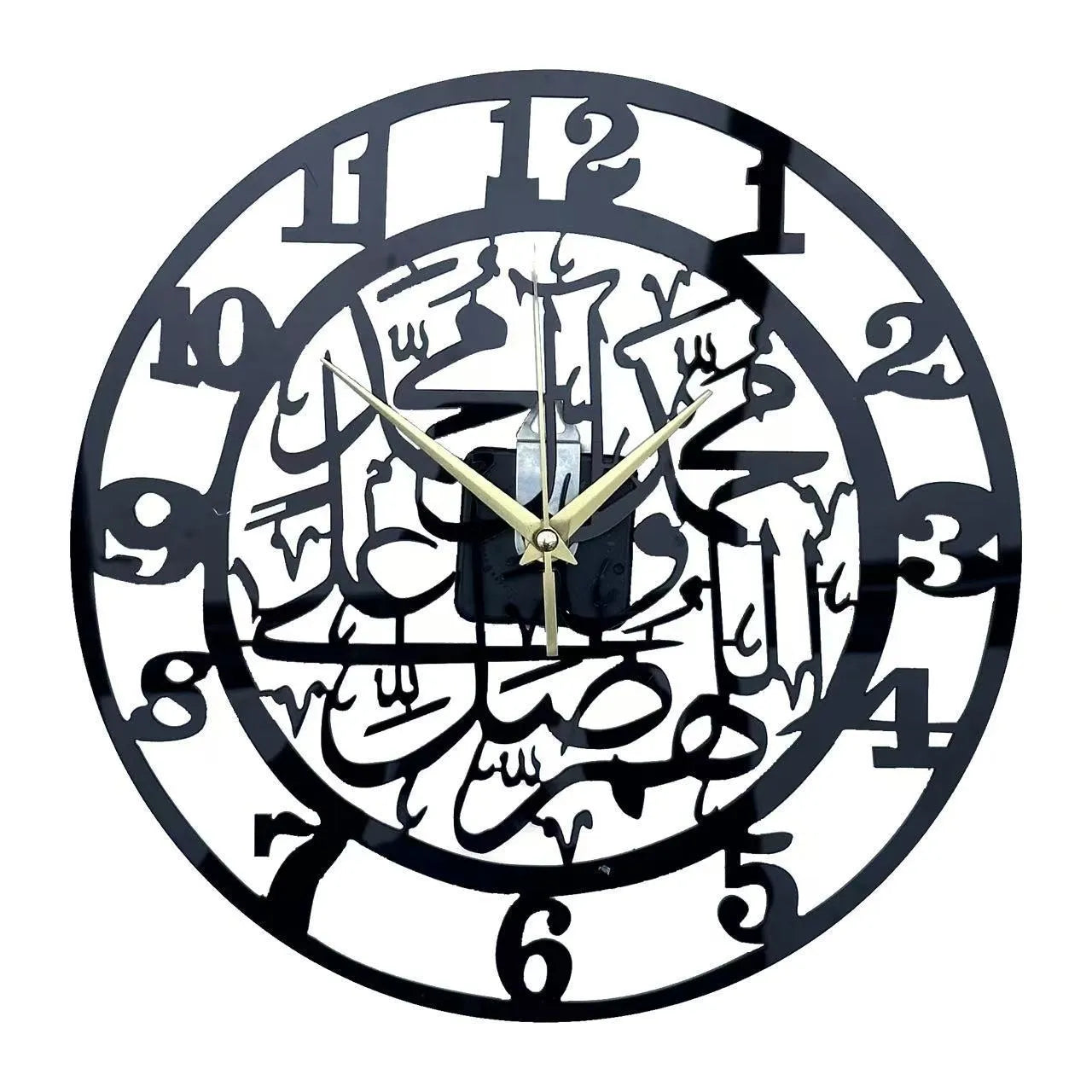 30cm acrylic wall clock black gold Mediterranean style wall hanging