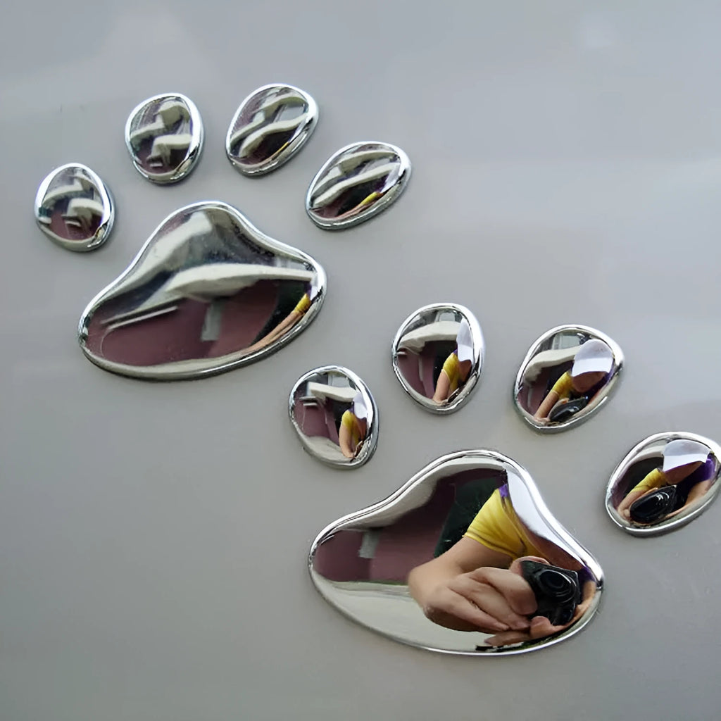 PVC hand-shaped brush car bumper sticker with footprints design in four colour options