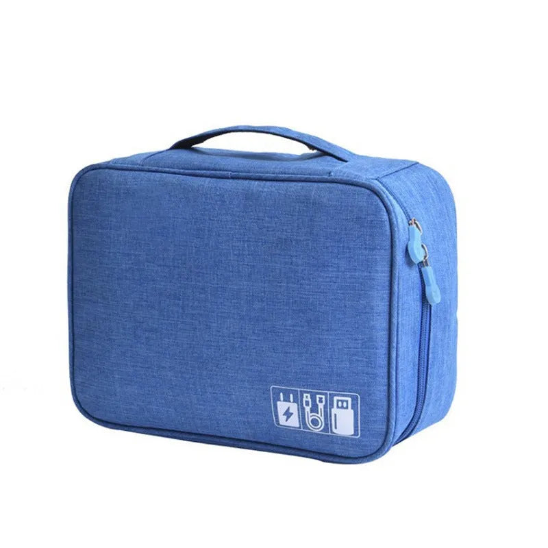 Cationic fabric digital accessories sorting bag in a choice of six colours with dimensions 245x180x100mm