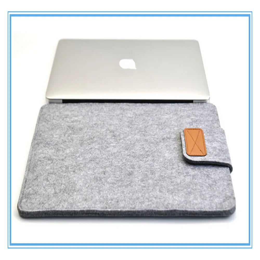 Khaki clamshell laptop bag with woven design, shown open to reveal polyester lining and corner protector.