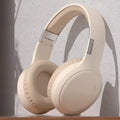 V10 Bluetooth headset wireless in milky white, lightweight ABS material, head-mounted design