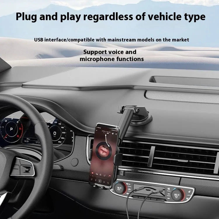USB car Bluetooth audio receiver with zinc alloy USB connector and copper 3.5mm jack