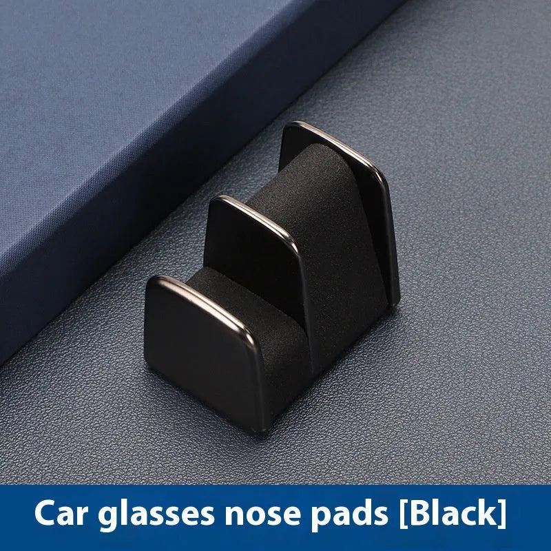 Zinc alloy and leather car dashboard sunglasses clip holder in four colours