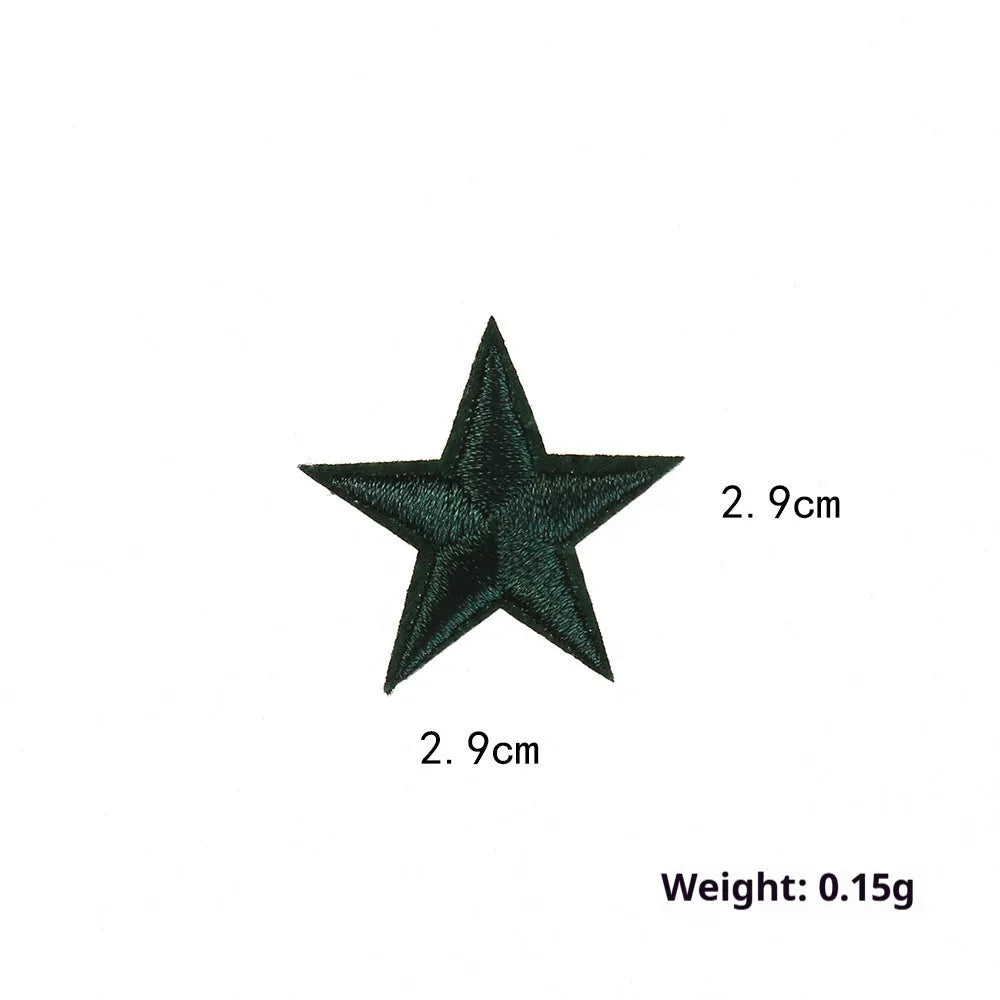Colourful five-pointed star cloth embroidery stickers for DIY fabric decoration