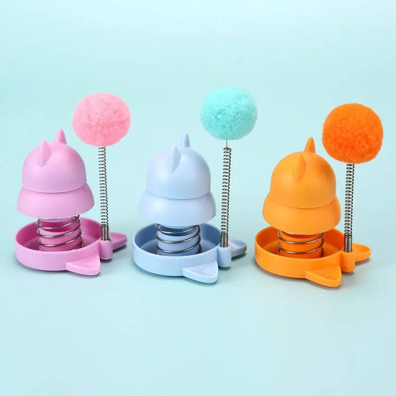 Lucky Cat Mint Ball cat toy in Blue, Orange, or Pink, showing 55mm diameter and licking cat design.