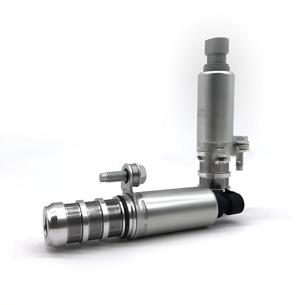 A pair of VVT oil control solenoid valves for Buick and Chevrolet vehicles