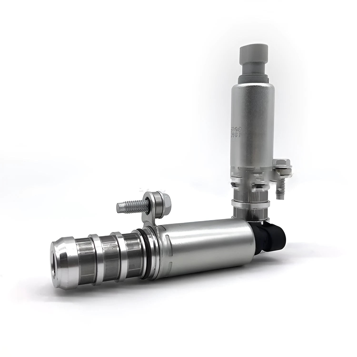 A pair of VVT oil control solenoid valves for Buick and Chevrolet vehicles