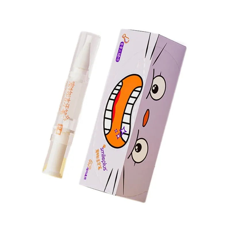 White plastic pet teeth whitening applicator pen with 5ml gel for dogs and cats