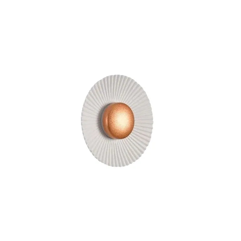 Round aluminium LED wall lamp in a choice of six colour finishes for bedroom or living room.