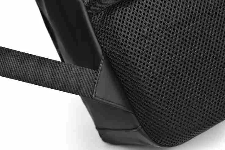 Large capacity waterproof backpack for men in simple design with PU leather construction
