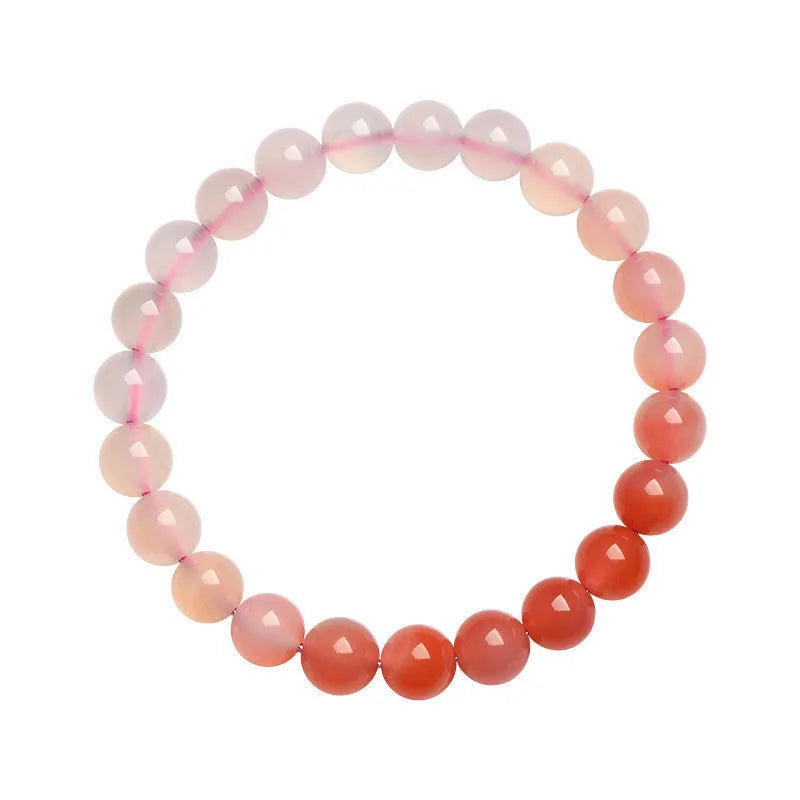 Natural Gradient Yanyuan Agate Bracelet showing geometric beads in a soft gradient salt source colour.
