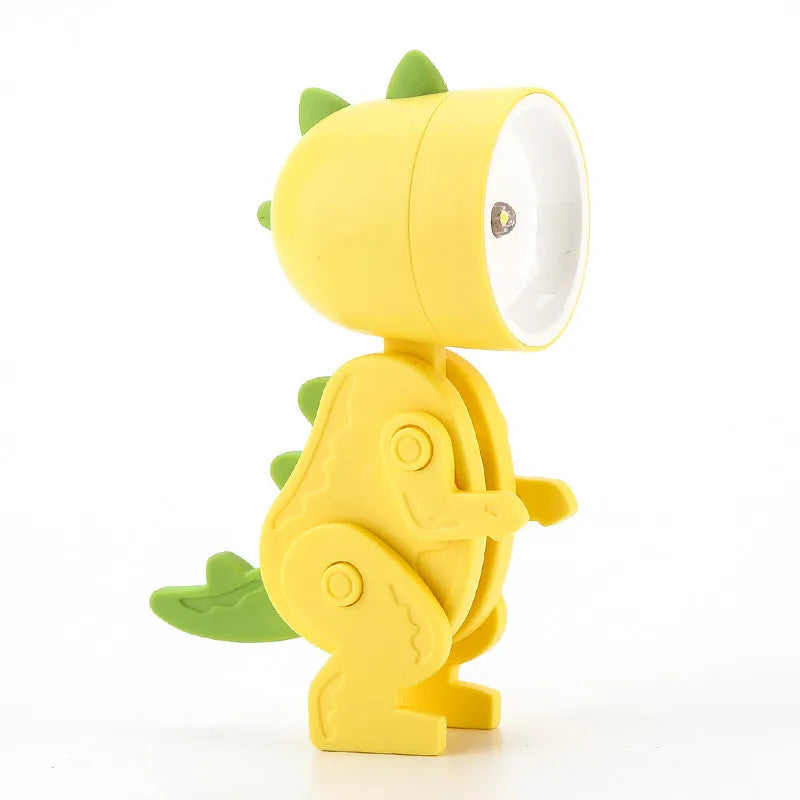Creative handmade LED mini night lamp with PVC shade in cartoon style, battery operated with button switch