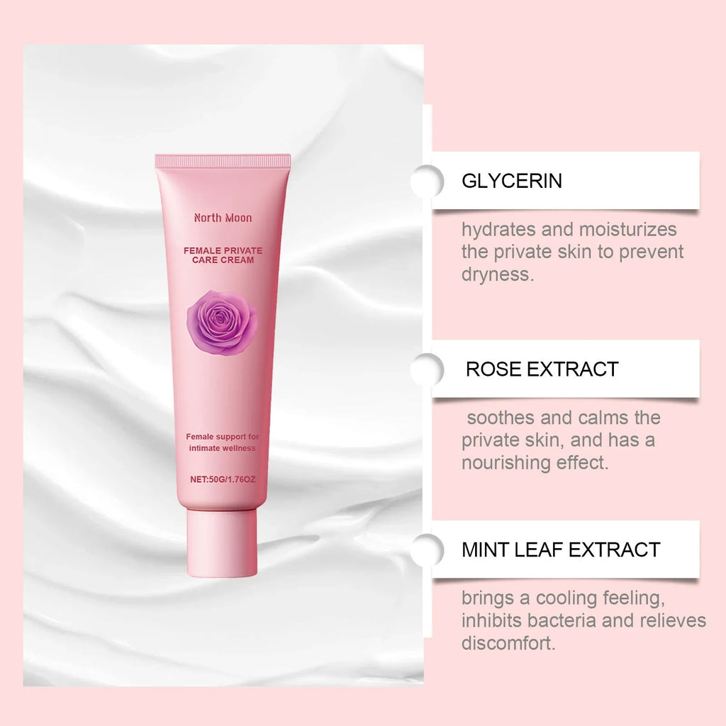 50g moisturising cream jar with rose and peppermint extracts for dry skin care