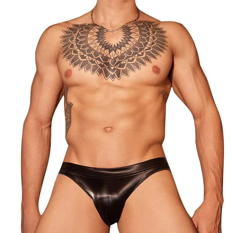 Men's shark skin lace briefs in black and white colours with free size fit