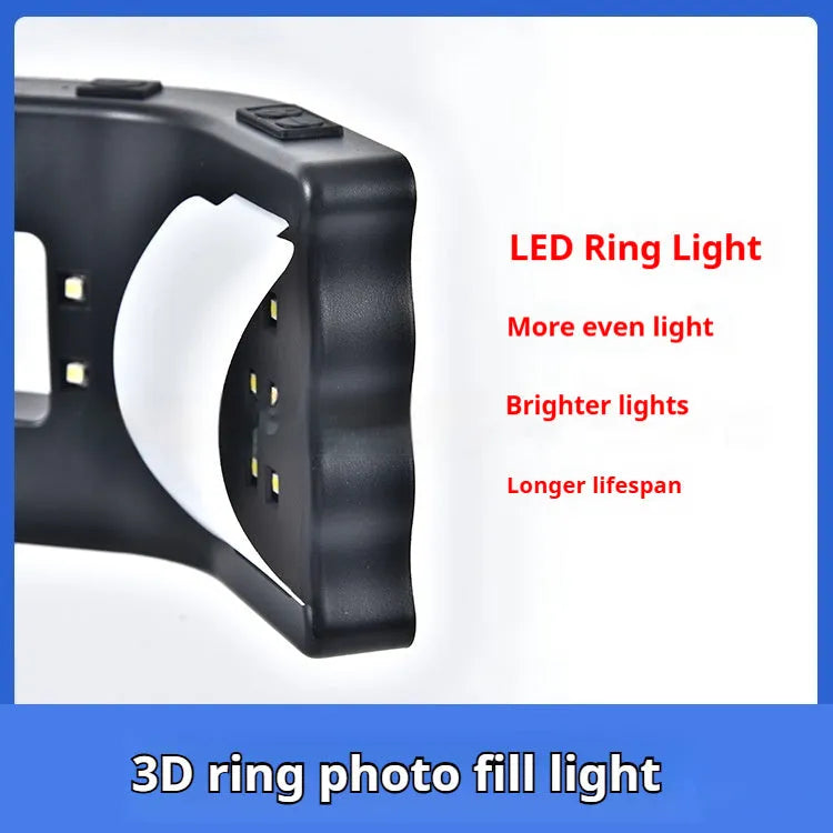 Dental oral photography fill-in light bracket in black and white with compact packaging
