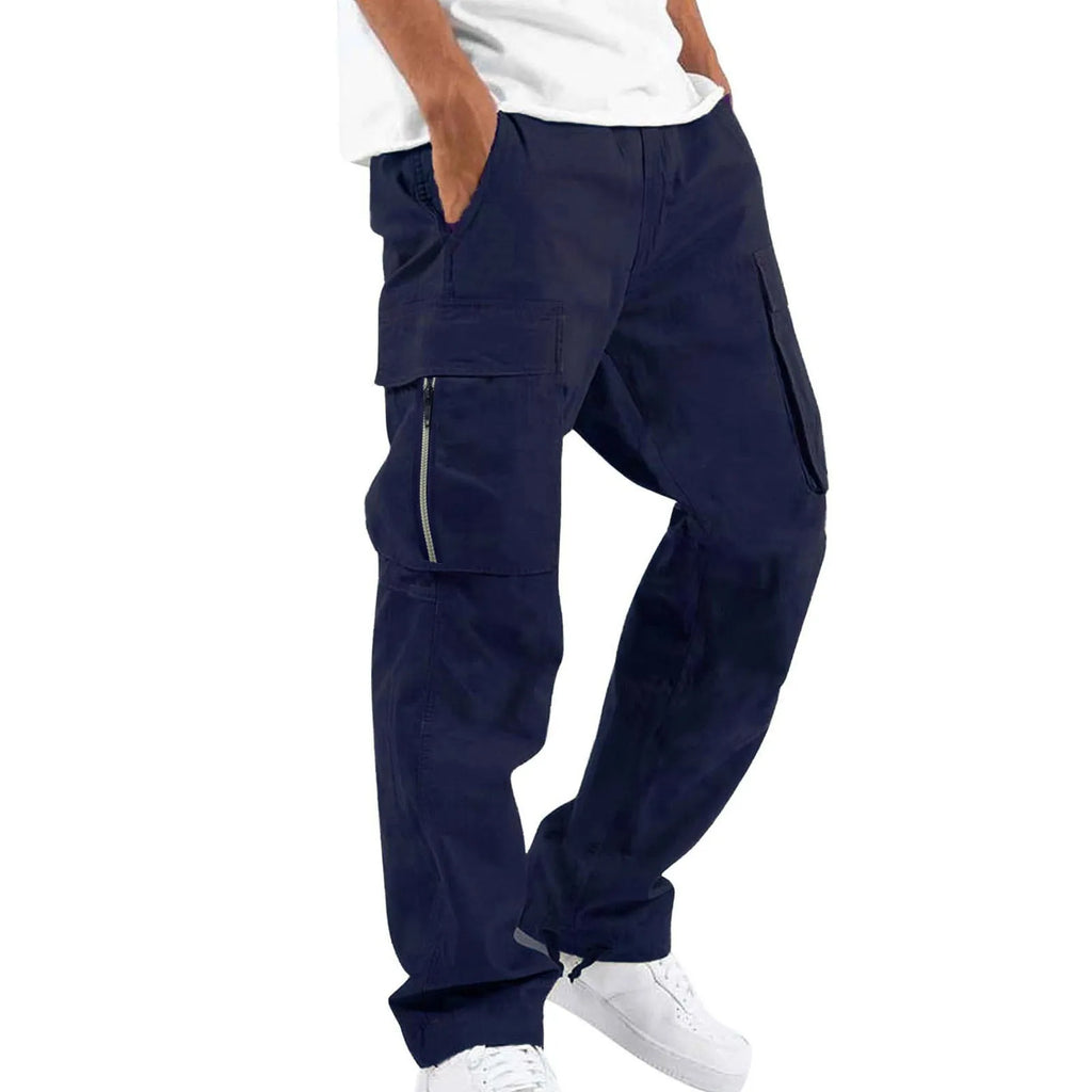 Men's cotton blend overalls in army green with drawstring waist and mid-rise fit