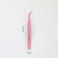 Stainless steel tweezers macaron coloured straight and elbow styles on paper card packaging