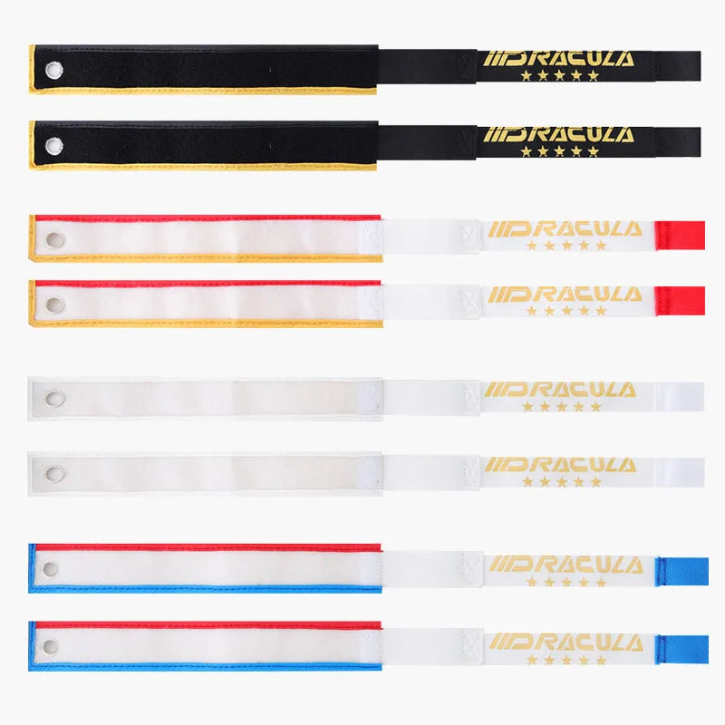 Pair of lace-up cloth boxing bandages with variable velcro closure, free size, in white and blue colour
