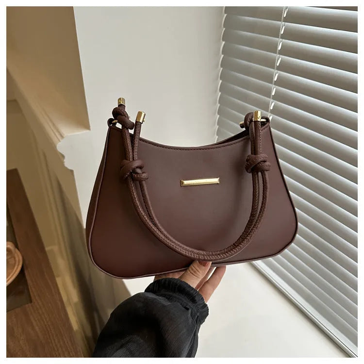 Women's hand-held armpit small square bag in PU material, horizontal square shape with three-dimensional pocket, available in multiple colours